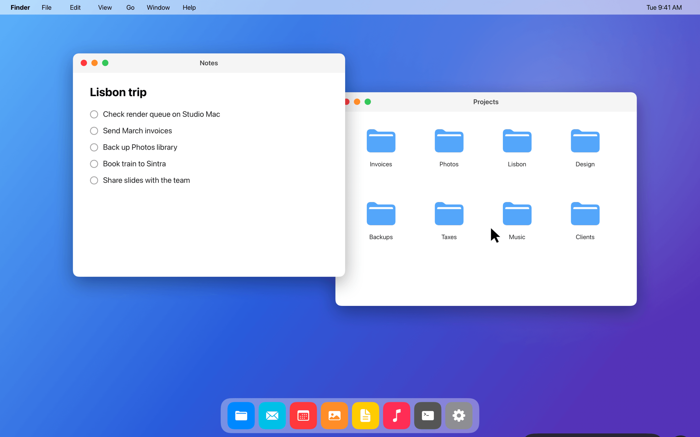 A Mac desktop